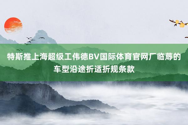 特斯推上海超级工伟德BV国际体育官网厂临蓐的车型沿途折适折规条款